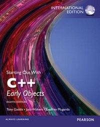 Enlarge image Cover: Starting Out with C++: Early Objects, International Edition - Pearson Education Limited