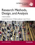 Cover: Research Methods, Design, and Analysis - Pearson