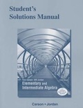 Cover: Student's Solutions Manual for Elementary and Intermediate Algebra - Pearson