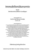 Cover: Immobilien&ouml;konomie - De Gruyter Oldenbourg