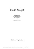 Cover: Credit Analyst - De Gruyter Oldenbourg