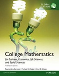 Cover: College Mathematics for Business, Economics, Life Sciences and Social Sciences with My Math Lab, Global Edition - Pearson Education Limited