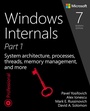 Cover: Windows Internals: System architecture, processes, threads, memory management, and more, Part 1 - Microsoft Press
