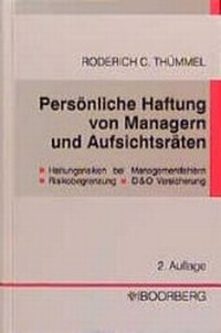 Abbildung von: Persönliche Haftung von Managern und Aufsichtsräten - Boorberg