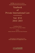 Cover: Yearbook of Private International Law - Otto Schmidt Verlag