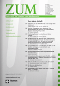 Bild: ZUM - Zeitschrift für Urheber- und Medienrecht - Nomos