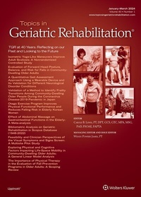 Abbildung von: Topics in Geriatric Rehabilitation - Lippincott