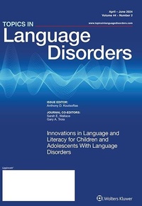 Abbildung von: Topics in Language Disorders - Lippincott