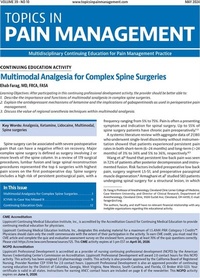 Abbildung von: Topics in Pain Management - Lippincott