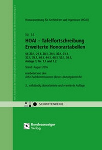 Abbildung von: HOAI - Tafelfortschreibung - Erweiterte Honorartabellen - Reguvis Fachmedien