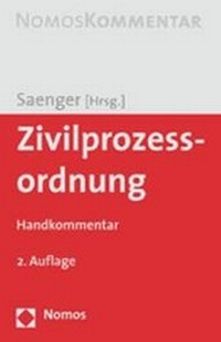 Abbildung von: Zivilprozessordnung - Nomos