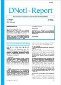 Abbildung von: DNotI-Report - Deutsches Notarinstitut
