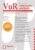 Cover: Verbraucher und Recht (VuR) - Nomos