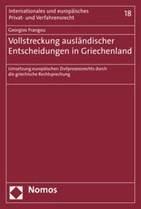 Abbildung von: Vollstreckung ausländischer Entscheidungen in Griechenland - Nomos