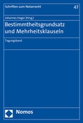 Cover: Bestimmtheitsgrundsatz und Mehrheitsklauseln - Nomos