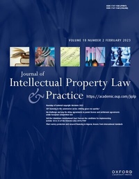 Abbildung von: Journal of Intellectual Property Law & Practice - Oxford University Press