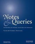 Bild: Notes and Queries - Oxford University Press