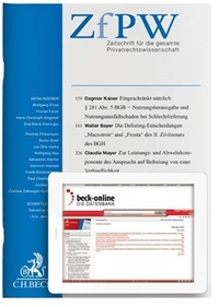 Abbildung von: Zeitschrift für die gesamte Privatrechtswissenschaft - ZfPW  - C.H.BECK