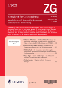 Abbildung von: ZG - Zeitschrift für Gesetzgebung - C.F. Müller