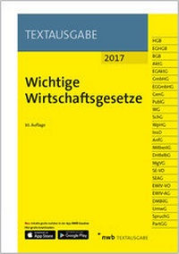 Abbildung von: Wichtige Wirtschaftsgesetze 2017 - NWB