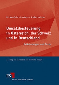 Abbildung von: Umsatzbesteuerung in Österreich, der Schweiz und in Deutschland - Erich Schmidt Verlag