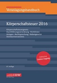 Abbildung von: Veranlagungshandbuch Körperschaftsteuer 2016: KSt 2016 - IDW