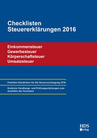 Abbildung von: Checklisten Steuererklärungen 2016 - HDS