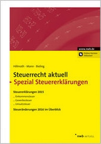 Abbildung von: Steuerrecht aktuell Spezial Steuererklärungen 2015 - NWB