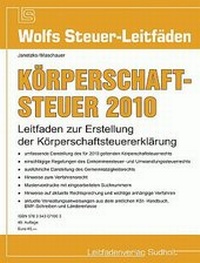 Abbildung von: Körperschaftsteuer für die Veranlagung 2010 - Leitfadenverlag Sudholt