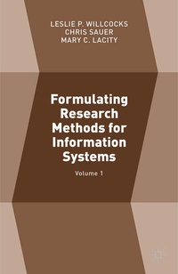 Enlarge image Cover: Formulating Research Methods for Information Systems - Palgrave Macmillan