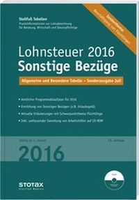 Abbildung von: Tabelle, Lohnsteuer 2016 Sonstige Bezüge - Sonderausgabe Juli - Stollfuß