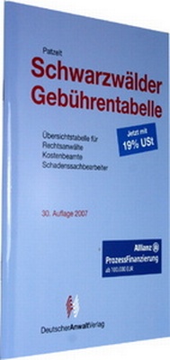 Bild vergrößern Bild: Schwarzwälder Gebührentabelle - Deutscher Anwaltverlag