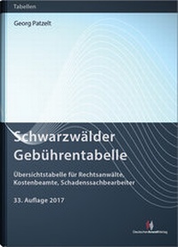 Bild vergrößern Bild: Schwarzwälder Gebührentabelle - Deutscher Anwaltverlag