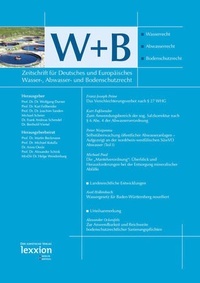 Abbildung von: Zeitschrift für Deutsches und Europäisches Wasser-, Abwasser- und Bodenschutzrecht | W + B - Lexxion