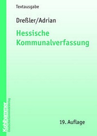 Abbildung von: Hessische Kommunalverfassung - Deutscher Gemeindeverlag