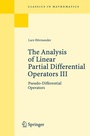 Cover: The Analysis of Linear Partial Differential Operators III - Springer