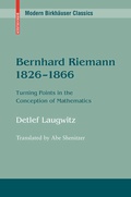 Cover: Bernhard Riemann 1826-1866 - Birkhauser Boston Inc