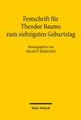 Cover: Festschrift für Theodor Baums zum siebzigsten Geburtstag - Mohr Siebeck