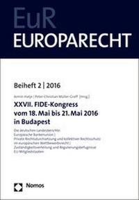 Enlarge image Cover: XXVII. FIDE-Kongress vom 18. Mai bis 21. Mai 2016 in Budapest - Nomos