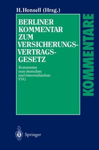 Abbildung von: Berliner Kommentar zum Versicherungsvertragsgesetz - Springer