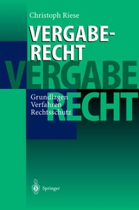 Enlarge image Cover: Vergaberecht - Springer