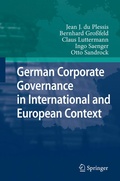 Cover: German Corporate Governance in International and European Context - Springer