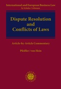 Cover: Dispute Resolution and Conflict of Laws - Nomos