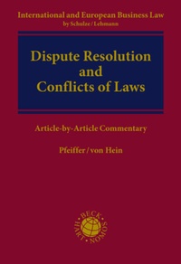 Enlarge image Cover: Dispute Resolution and Conflict of Laws - Nomos