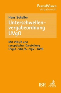 Abbildung von: Unterschwellenvergabeordnung: UVgO - C.H.BECK