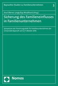 Cover: Sicherung des Familieneinflusses in Familienunternehmen - Nomos
