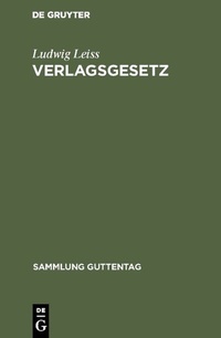 Enlarge image Cover: Verlagsgesetz - De Gruyter