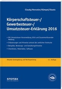 Abbildung von: Körperschaftsteuer-, Gewerbesteuer-, Umsatzsteuer-Erklärung 2016 - Stollfuß