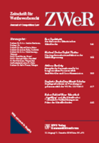 Abbildung von: ZWeR - Zeitschrift für Wettbewerbsrecht  - RWS