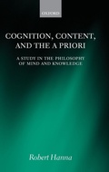 Cover: Cognition, Content, and the A Priori - Oxford University Press